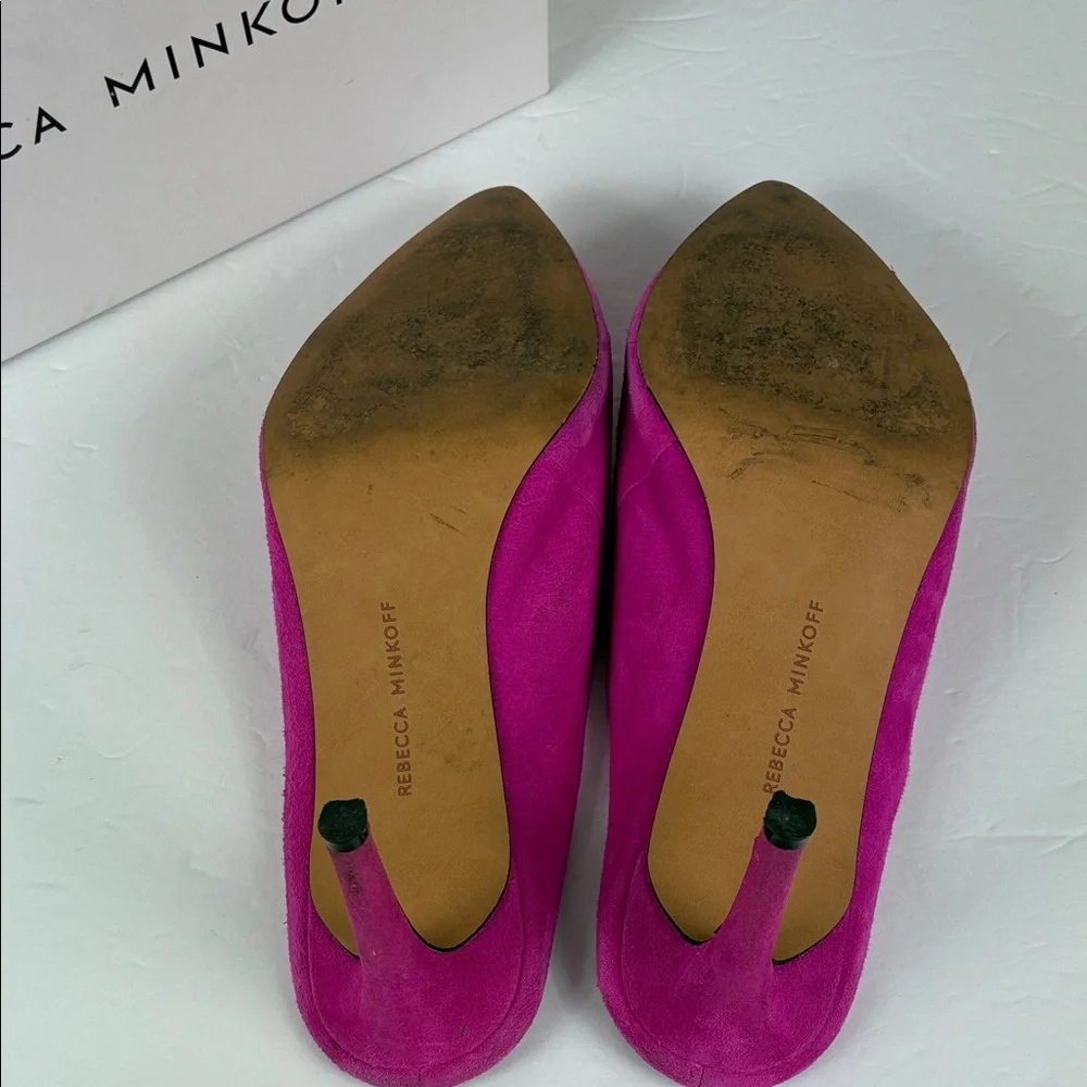 Rebecca Minkoff Fuchsia Heel Mules Party Vibrant Suede Graciano